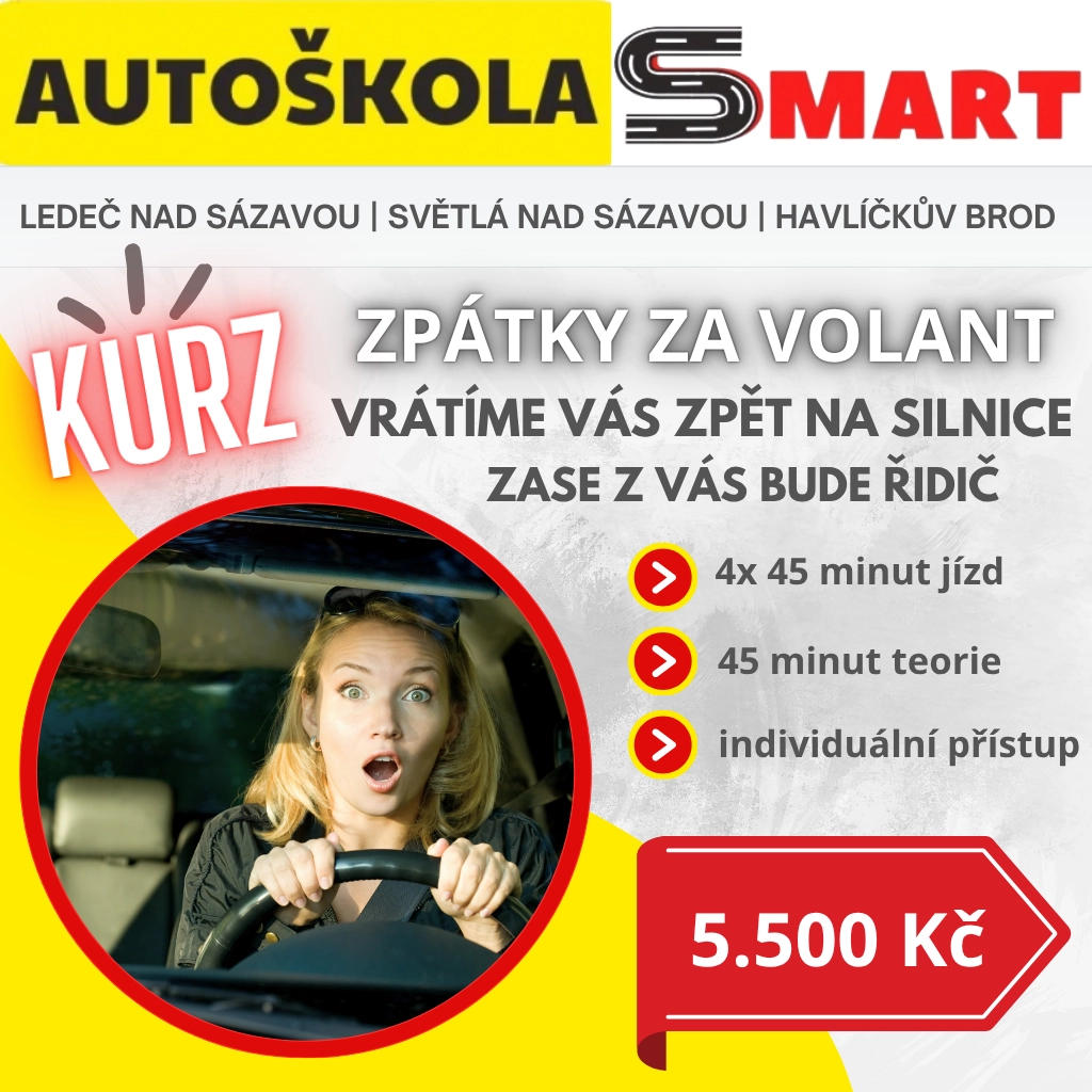 Zpátky za volant – kondiční jízdy Autoškola Smart