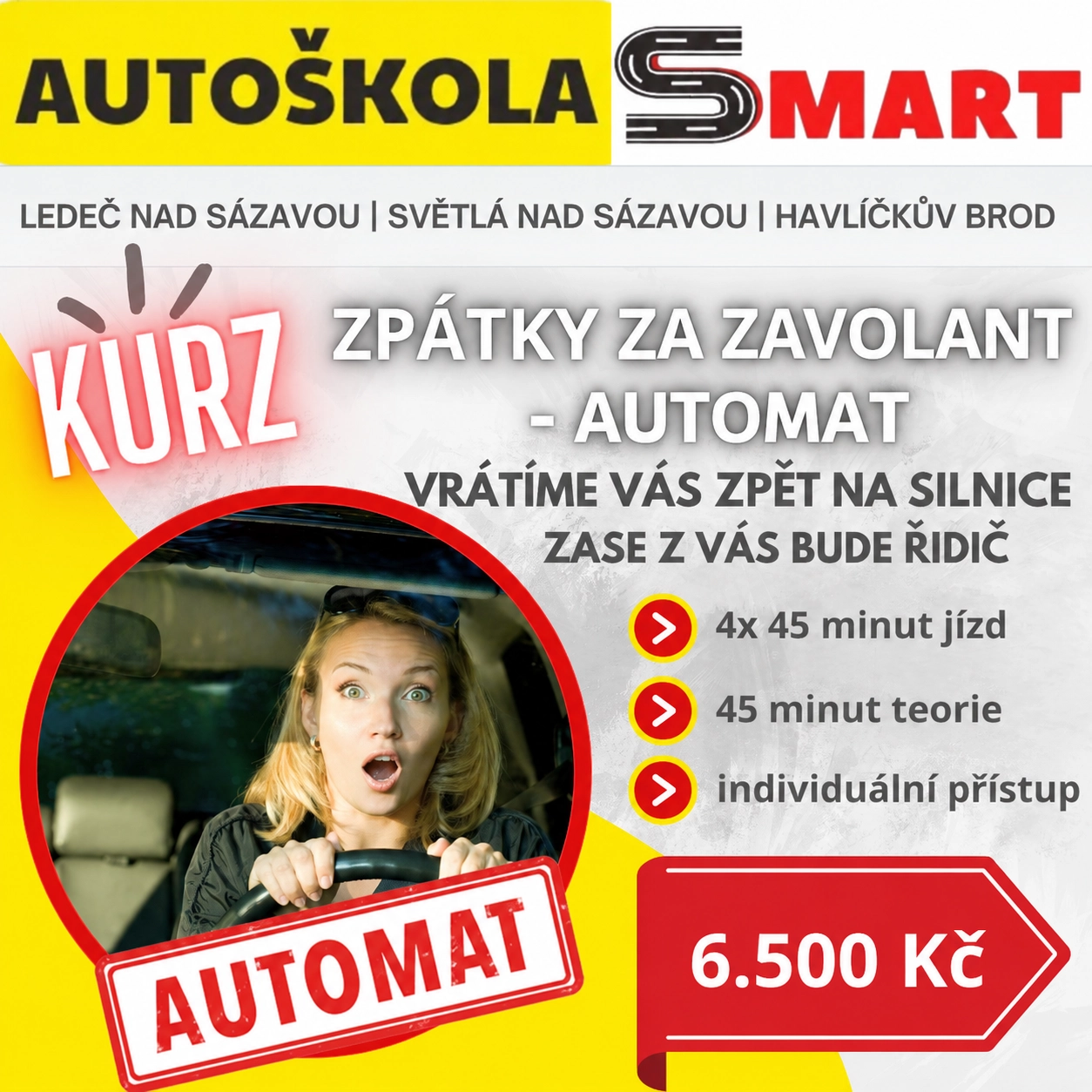 Kondiční jízdy na automat Autoškola Smart